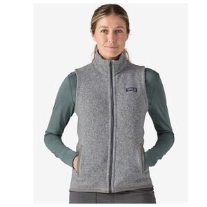 PATAGONIA Vest Women's Large Better Sweater Fleece Full Zip Birch White XL